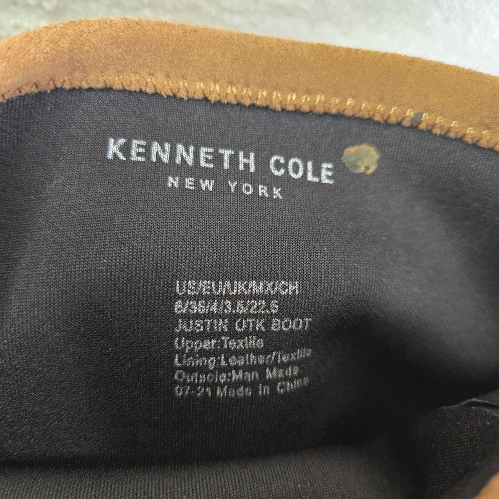 New Kenneth Cole Justin OTK Boots Brown Over The Knee Heeled Boots Size 6 Career